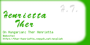 henrietta ther business card